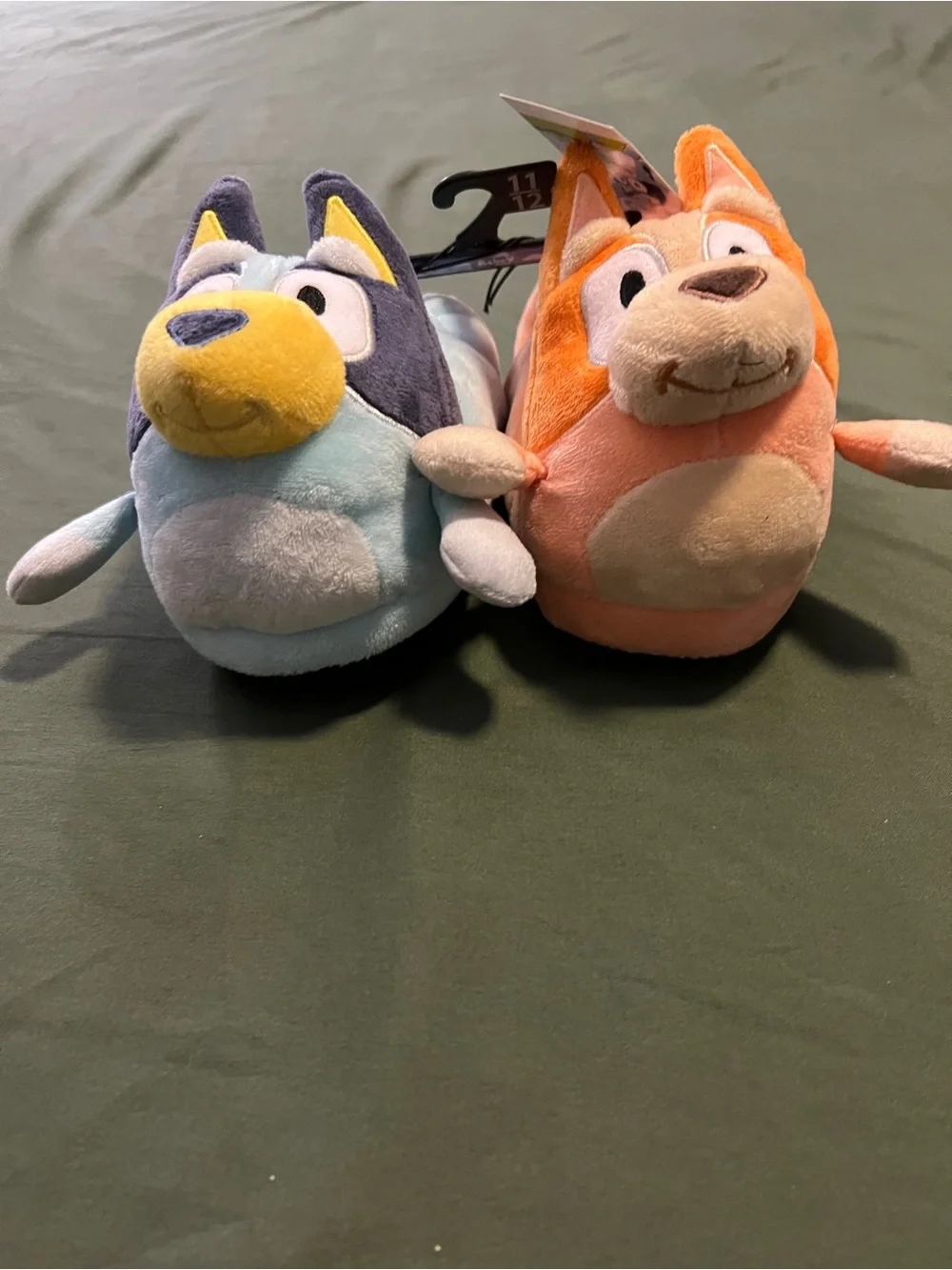 Kids Plush Bluey Slippers in Blue and Orange Size 11/12